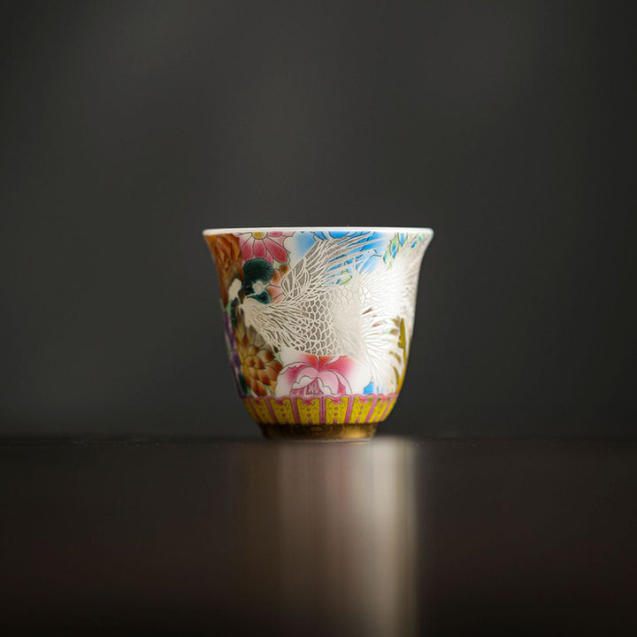 Tasse à thé en céramique Buddha Stones Dragon Phoenix Flowers Tasse à thé Kung Fu 50 ml
