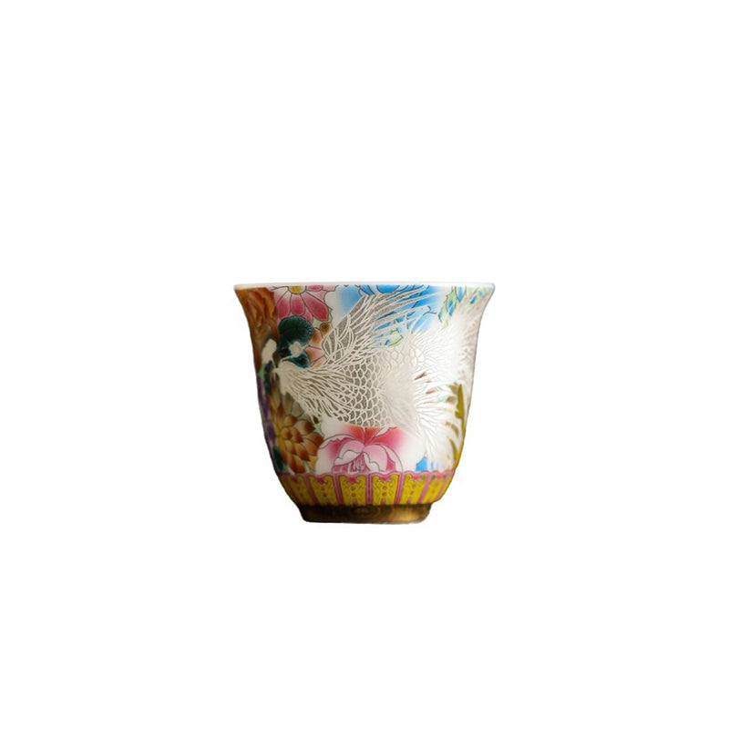 Tasse à thé en céramique Buddha Stones Dragon Phoenix Flowers Tasse à thé Kung Fu 50 ml
