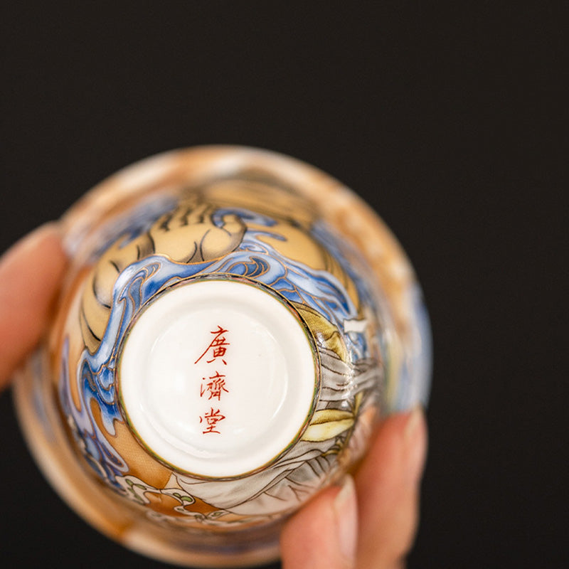 Tasse à thé Kung Fu, Buddha Stones Dunhuang, couleur volante Apsaras