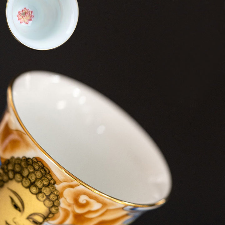 Tasse à thé Kung Fu, Buddha Stones Dunhuang, couleur volante Apsaras
