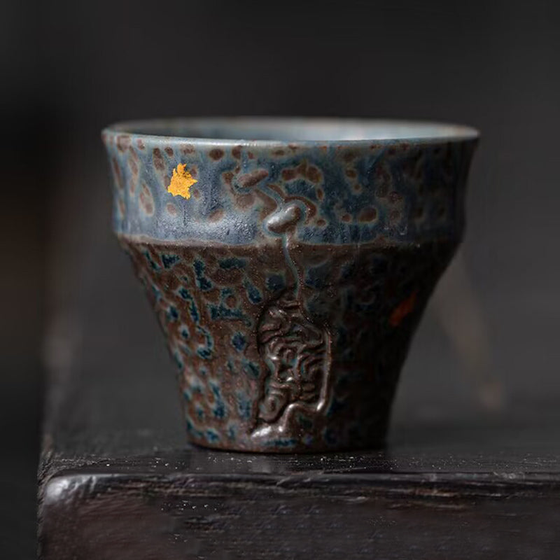 Petite tasse à thé en céramique de style vintage Buddha Stones Tasse à thé Kung Fu 50 ml