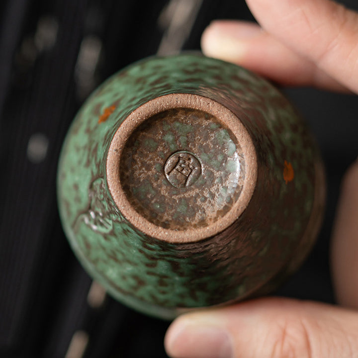Petite tasse à thé en céramique de style vintage Buddha Stones Tasse à thé Kung Fu 50 ml