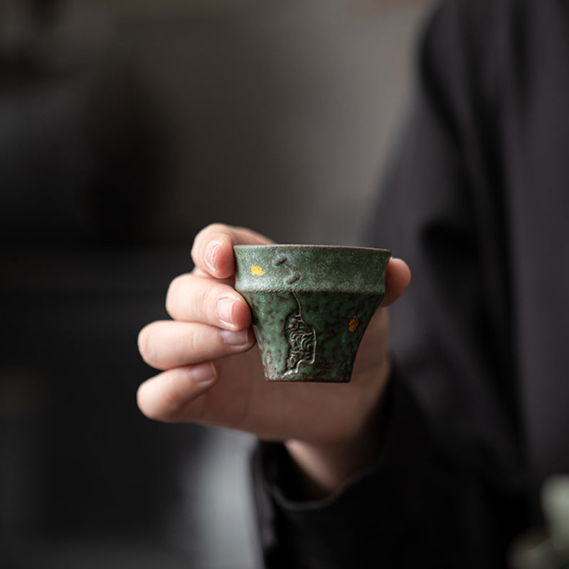 Petite tasse à thé en céramique de style vintage Buddha Stones Tasse à thé Kung Fu 50 ml