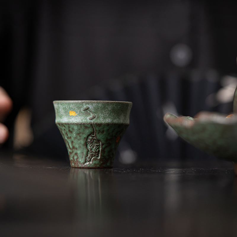 Petite tasse à thé en céramique de style vintage Buddha Stones Tasse à thé Kung Fu 50 ml