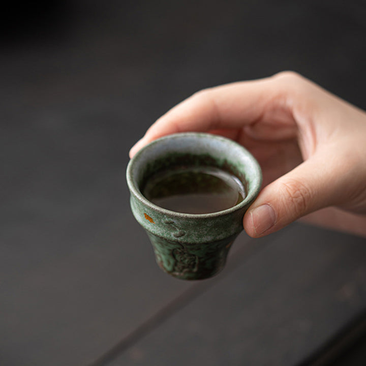 Petite tasse à thé en céramique de style vintage Buddha Stones Tasse à thé Kung Fu 50 ml