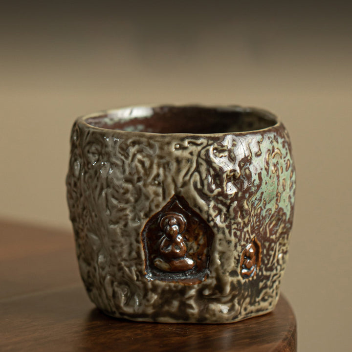 Buddha Stones Vintage Dunhuang Couleur Bouddha Gravé Tasse à Thé Tasse à Thé Kung Fu