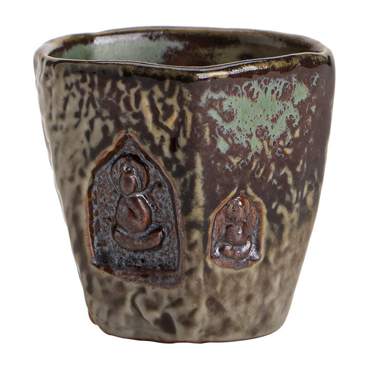 Buddha Stones Vintage Dunhuang Couleur Bouddha Gravé Tasse à Thé Tasse à Thé Kung Fu