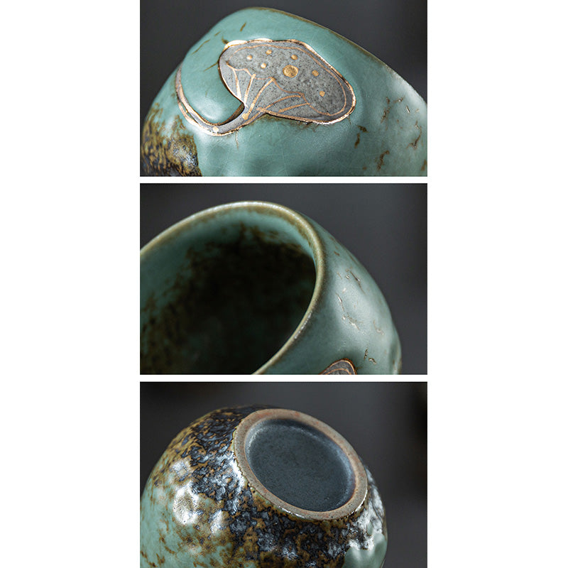 Tasse à thé gravée Buddha Stones Lotus Pod Tasse à thé Kung Fu