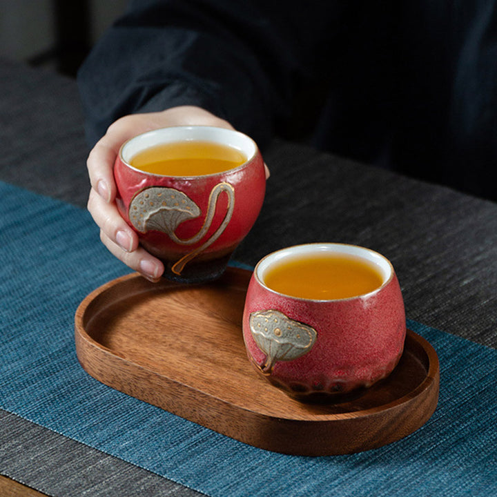 Tasse à thé gravée Buddha Stones Lotus Pod Tasse à thé Kung Fu