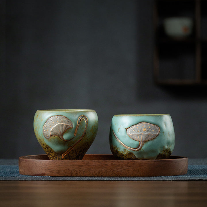 Tasse à thé gravée Buddha Stones Lotus Pod Tasse à thé Kung Fu