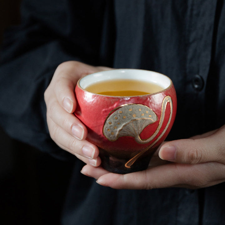 Tasse à thé gravée Buddha Stones Lotus Pod Tasse à thé Kung Fu
