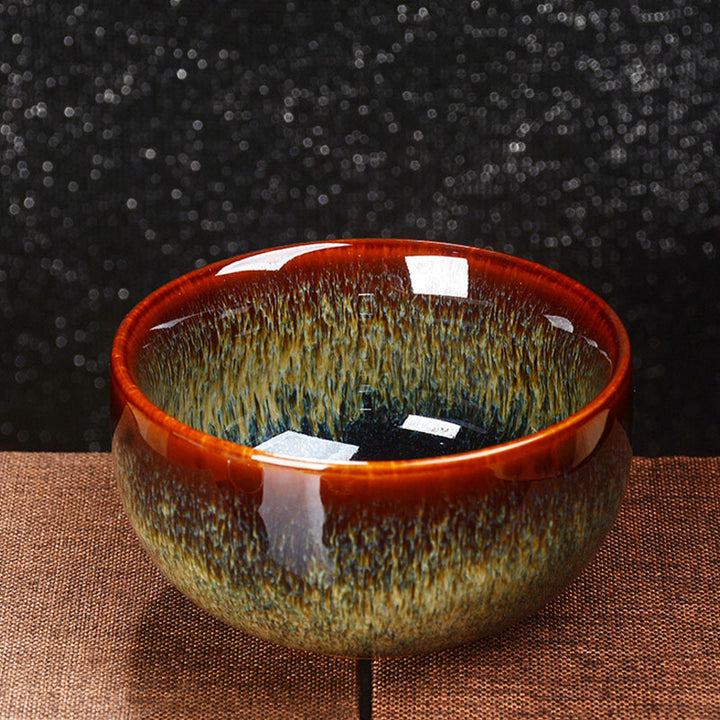 Buddha Stones Lotus Dragon Phénix Poisson Koi Tasse à thé en céramique chinoise Jianzhan Tasse à thé Kung Fu 110 ml