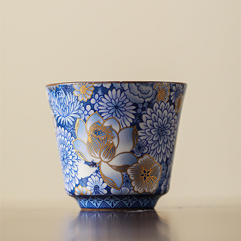 Buddha Stones Lotus Chrysanthème Fleur de Prunier Tasse à Thé Tasse à Thé Kung Fu Théière