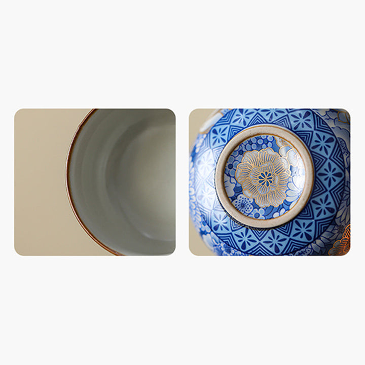 Buddha Stones Lotus Chrysanthème Fleur de Prunier Tasse à Thé Tasse à Thé Kung Fu Théière