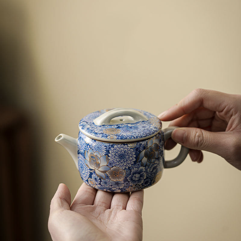 Buddha Stones Lotus Chrysanthème Fleur de Prunier Tasse à Thé Tasse à Thé Kung Fu Théière