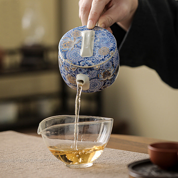 Buddha Stones Lotus Chrysanthème Fleur de Prunier Tasse à Thé Tasse à Thé Kung Fu Théière