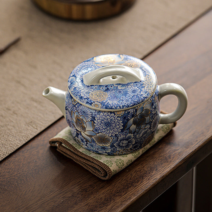 Buddha Stones Lotus Chrysanthème Fleur de Prunier Tasse à Thé Tasse à Thé Kung Fu Théière