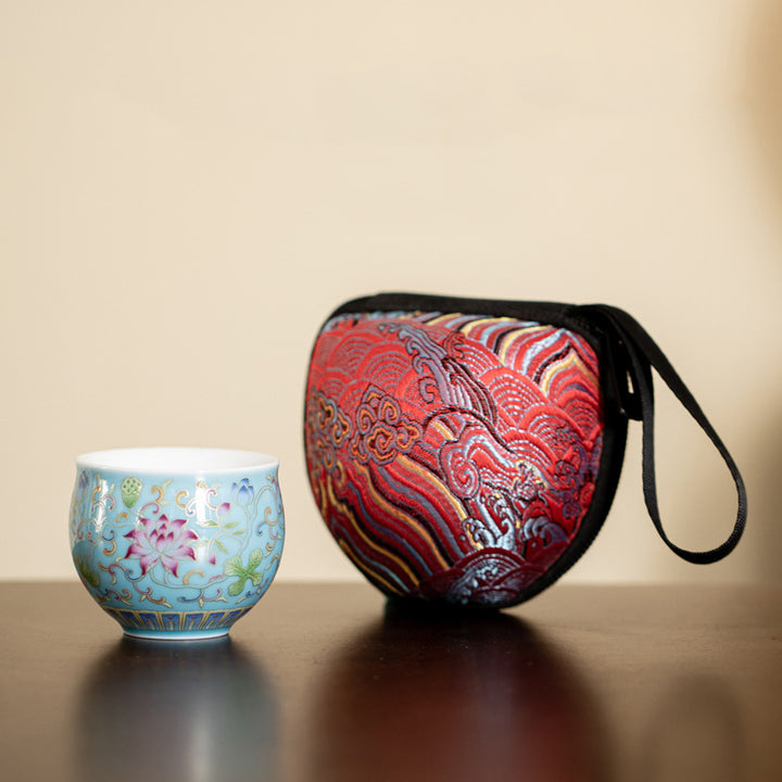 Tasse à thé en céramique à motif de gousse de fleur de lotus Buddha Stones Tasse à thé Kung Fu 80 ml