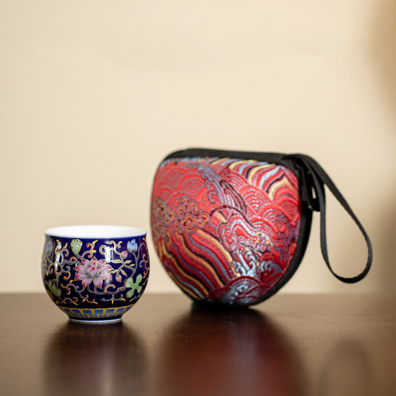 Tasse à thé en céramique à motif de gousse de fleur de lotus Buddha Stones Tasse à thé Kung Fu 80 ml