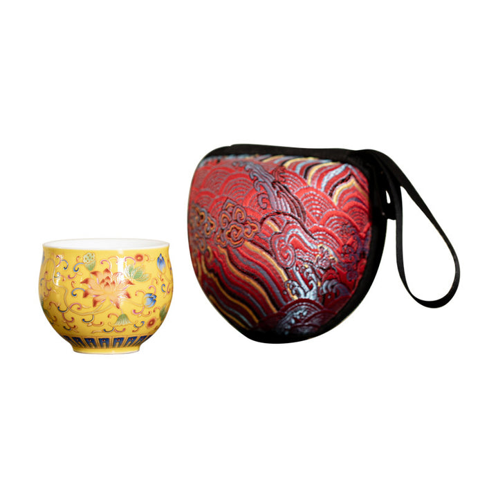 Tasse à thé en céramique à motif de gousse de fleur de lotus Buddha Stones Tasse à thé Kung Fu 80 ml
