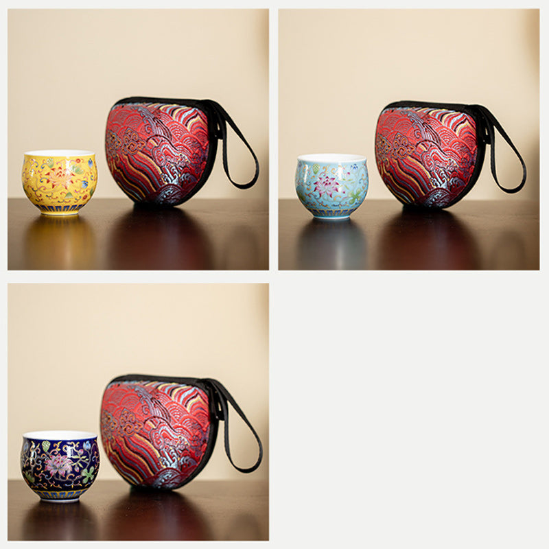 Tasse à thé en céramique à motif de gousse de fleur de lotus Buddha Stones Tasse à thé Kung Fu 80 ml