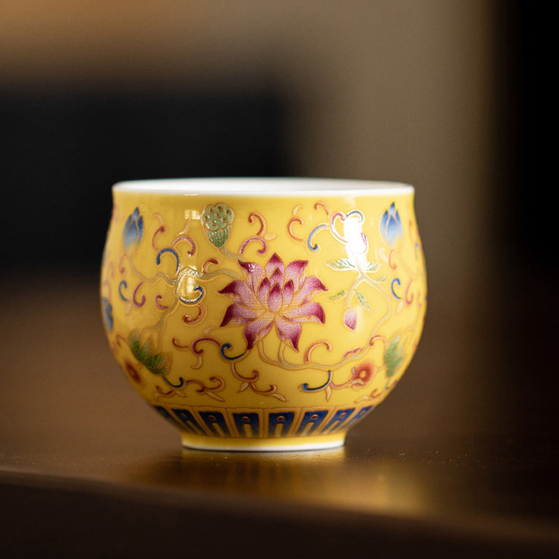 Tasse à thé en céramique à motif de gousse de fleur de lotus Buddha Stones Tasse à thé Kung Fu 80 ml