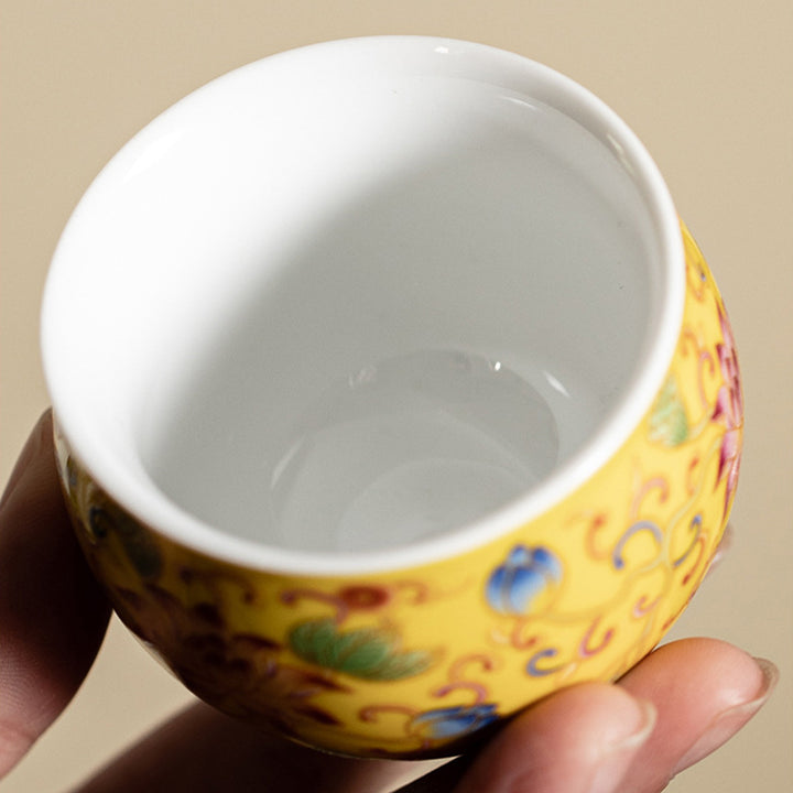 Tasse à thé en céramique à motif de gousse de fleur de lotus Buddha Stones Tasse à thé Kung Fu 80 ml
