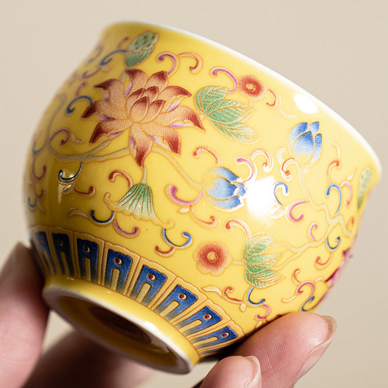 Tasse à thé en céramique à motif de gousse de fleur de lotus Buddha Stones Tasse à thé Kung Fu 80 ml