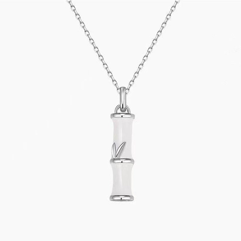 Collier pendentif couple porte-bonheur en cuivre avec Buddha Stones et bambou