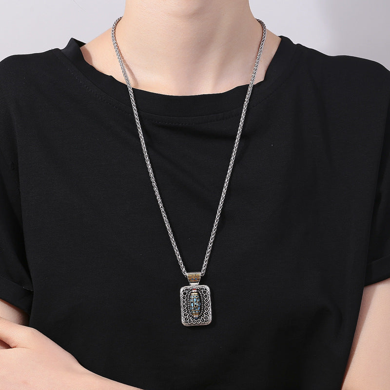Collier pendentif rotatif de guérison en cuivre avec perles Dzi à neuf yeux de Buddha Stones