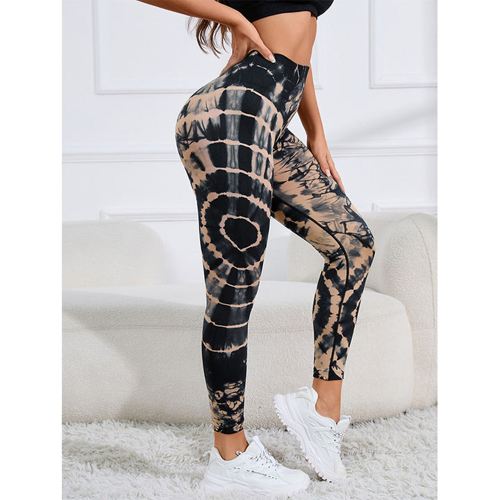 Pantalon imprimé Buddha Stones Tie Dye Leggings taille haute pour le sport, le fitness, le yoga, pour femmes - image 3