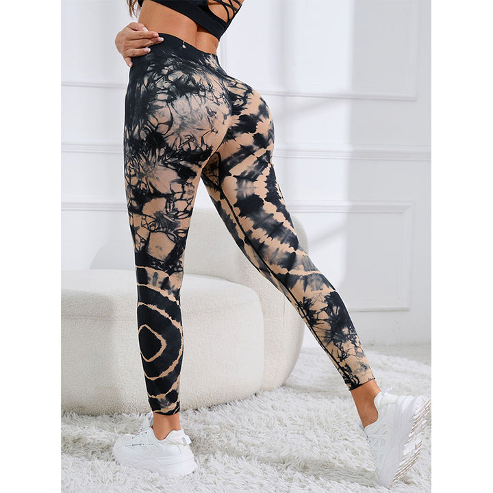Pantalon imprimé Buddha Stones Tie Dye Leggings taille haute pour le sport, le fitness, le yoga, pour femmes - image 4