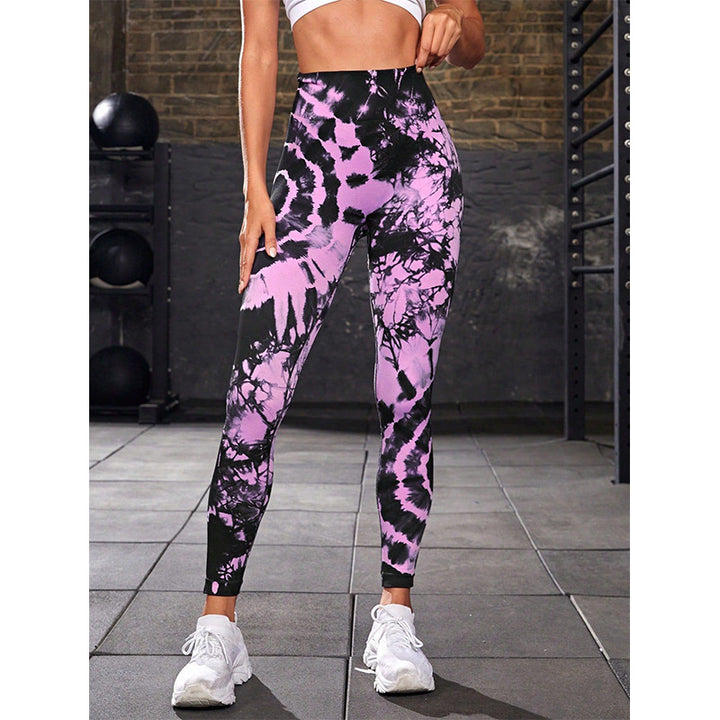 Pantalon imprimé Buddha Stones Tie Dye Leggings taille haute pour le sport, le fitness, le yoga, pour femmes