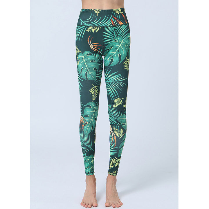 Pantalon imprimé Buddha Stones Leaves Sports Fitness Yoga Leggings taille haute Pantalon de yoga pour femme - image 1