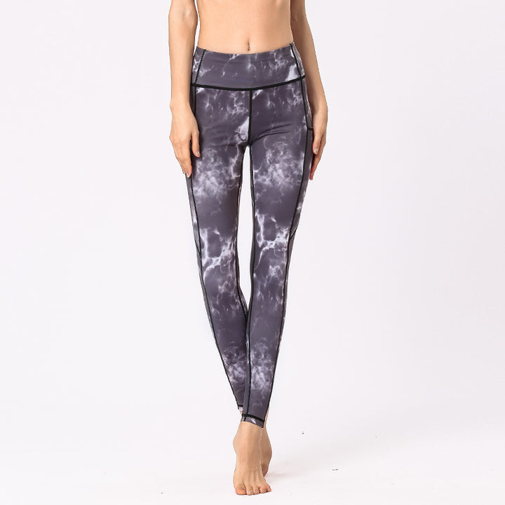 Pantalon imprimé coloré Buddha Stones Leggings de sport pour exercices de fitness Pantalons de yoga pour femmes - Noir et blanc - US8-10，UK/AU12-14，EU40-42 (XL) - image 5
