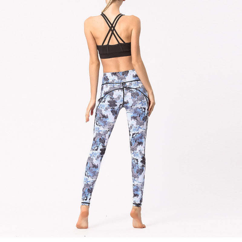 Pantalon imprimé coloré Buddha Stones Leggings de sport pour exercices de fitness Pantalons de yoga pour femmes