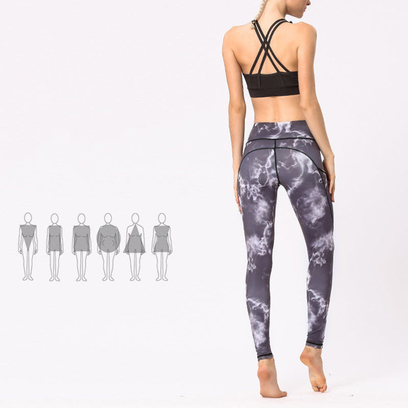 Pantalon imprimé coloré Buddha Stones Leggings de sport pour exercices de fitness Pantalons de yoga pour femmes