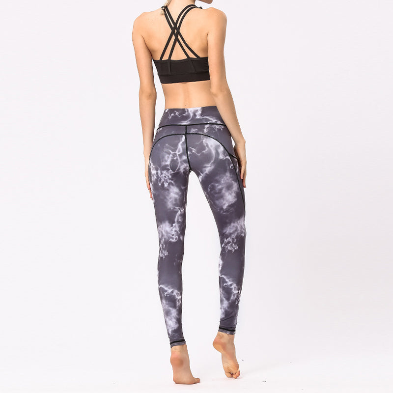 Pantalon imprimé coloré Buddha Stones Leggings de sport pour exercices de fitness Pantalons de yoga pour femmes