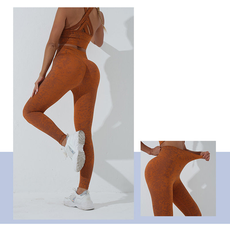 Ensemble de yoga pour femme, débardeur court et pantalon de sport imprimé sans couture Buddha Stones 2 pièces - image 19