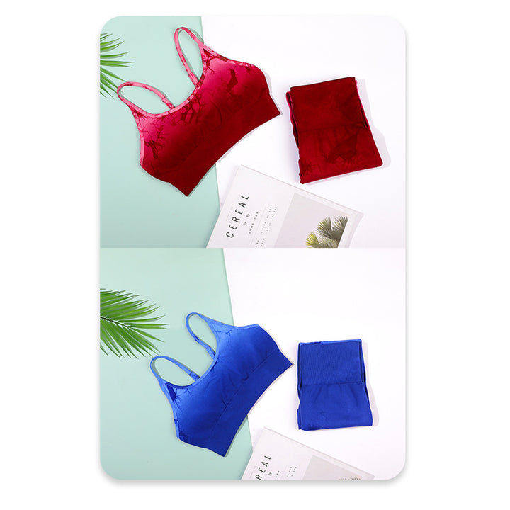 Buddha Stones Lot de 2 débardeurs courts imprimés tie-dye simples pour femmes, pantalons taille haute, tenues de sport, ensembles de yoga - image 18