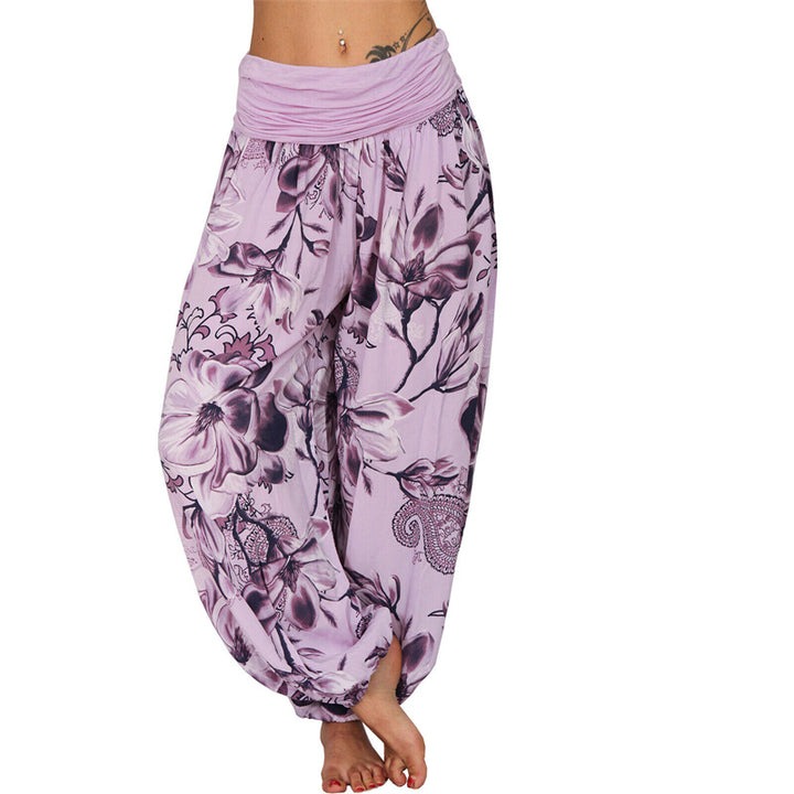 Pantalon de yoga ample à motif de fleurs et de Buddha Stones pour femme - Violet - US20，UK/AU24，EU52 (5XL) - image 16