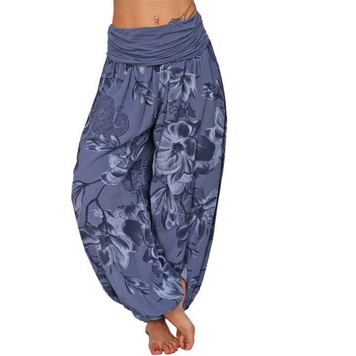 Pantalon de yoga ample à motif de fleurs et de Buddha Stones pour femme - Bleu royal - US20，UK/AU24，EU52 (5XL) - image 22