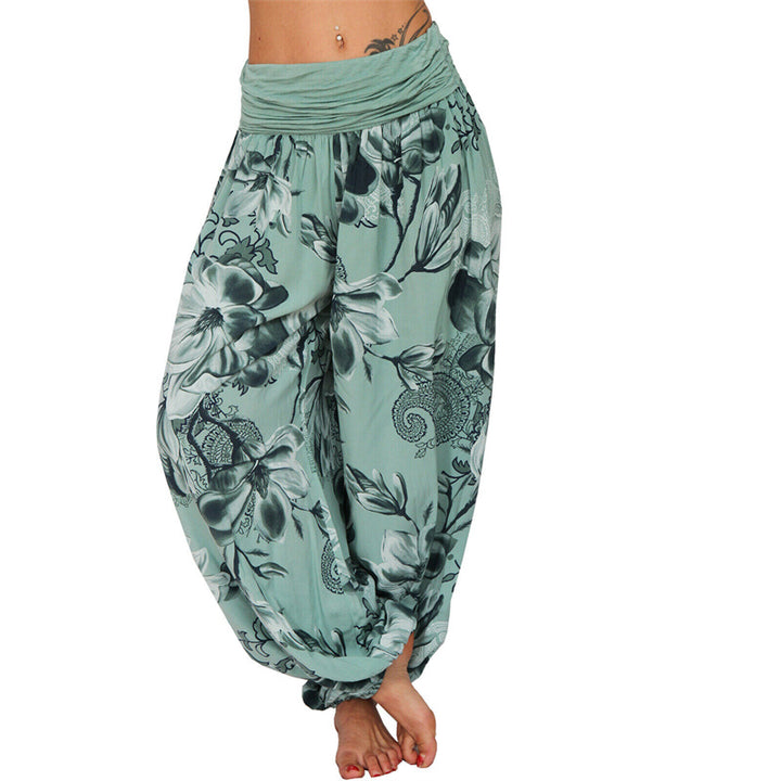 Pantalon de yoga ample à motif de fleurs et de Buddha Stones pour femme - Vert - US20，UK/AU24，EU52 (5XL) - image 28