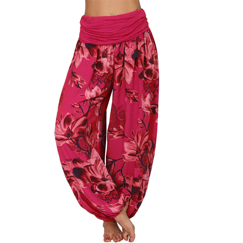 Pantalon de yoga ample à motif de fleurs et de Buddha Stones pour femme - Rouge - US20，UK/AU24，EU52 (5XL) - image 37
