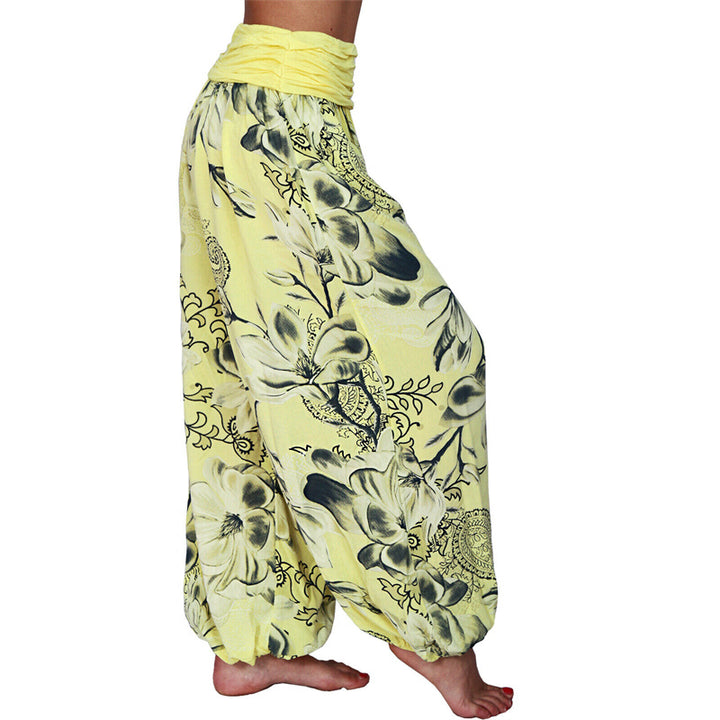 Pantalon de yoga ample à motif de fleurs et de Buddha Stones pour femme - image 11
