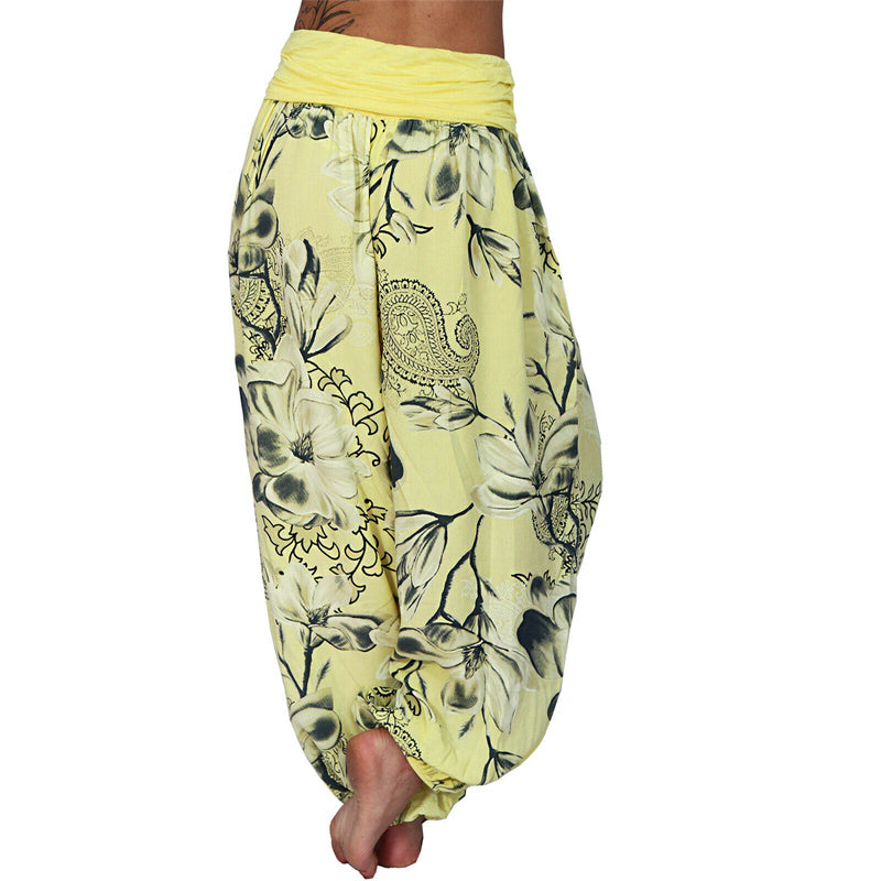 Pantalon de yoga ample à motif de fleurs et de Buddha Stones pour femme - image 12