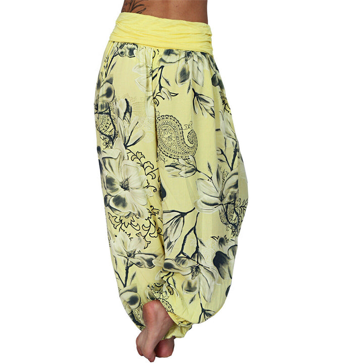 Pantalon de yoga ample à motif de fleurs et de Buddha Stones pour femme - image 12