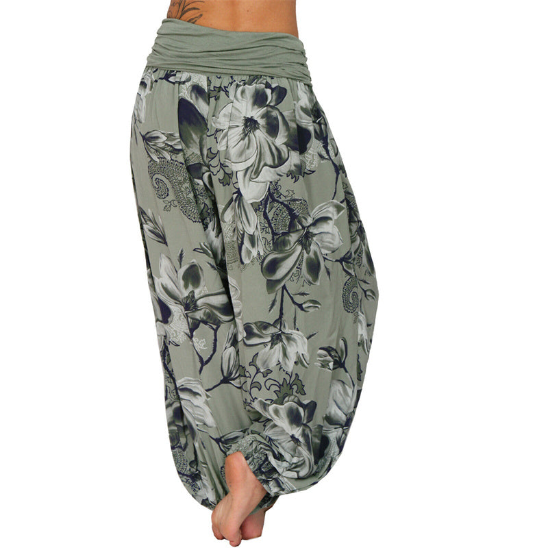 Pantalon de yoga ample à motif de fleurs et de Buddha Stones pour femme - image 33