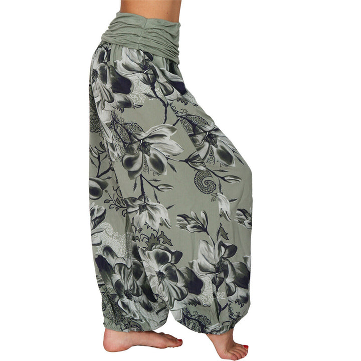 Pantalon de yoga ample à motif de fleurs et de Buddha Stones pour femme - image 32