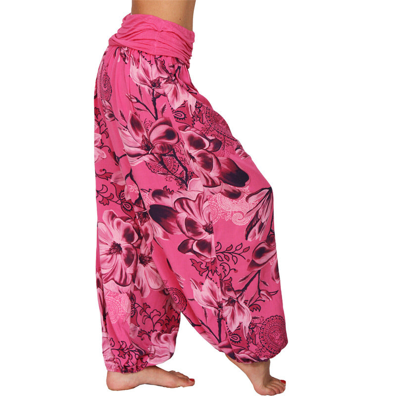 Pantalon de yoga ample à motif de fleurs et de Buddha Stones pour femme - image 1